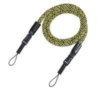 Hama Sangle pour appareil photo avec fermeture rapide (sangle de transport tressée, sangle de cou de 120 cm de longueur, nylon - Bandoulière universelle pour réflecteur, DSLR, appareil photo compact et appareil photo système rétro) - Noir/jaune