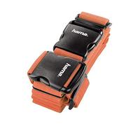 Hama Sangle pour Bagages à 2 voies (Double sangle pour Fixer la Valise lors des Voyages, 5x200 et 5x230 cm) Orange