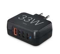 Hama Chargeur USB 33 W 4x USB-A Power Delivery 3.0 Quick Charge 3.0 QC 4+ Noir intérieure