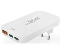 Hama Schnellladegerät, 2x USB-C, 1x USB-A, flaches Mini-Ladegerät, PD, 65 W, WS Chargeur USB 65 W blanc