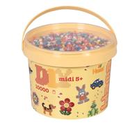 Hama Seau à perles Midi - Environ 10 000 perles fusibles, kit de décoration mosaïque pour les enfants créatifs à partir de 5 ans - 2 panneaux perforés de couleurs assorties