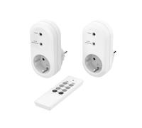 Hama Set de 2 prises sans fil avec télécommande, blanc (00223581)
