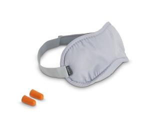 Hama Set Masque de Voyage ou de Nuit Rembourré et Bouchons d'Oreilles, Gris