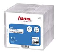 Hama Boîtier slim pour CD – 2 disques – transparent – Pack de 25