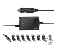 Hama Chargeur auto Slim & Light 70W – Universel PC 15–19V, 8 adapt., protections – Noir