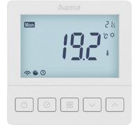 Hama Thermostat Chauffage par Sol WiFi connecté (écran LCD, encastré, Commande par Application/vocale Via Amazon Alexa, l’Assistant Google ou Apple Siri), Blanc