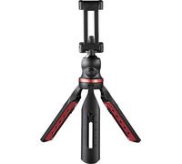 Hama Solid Trépied de table 1/4 pouce Hauteur de travail=16 - 19 cm noir tête sphérique, niveau à bulle, avec support pour