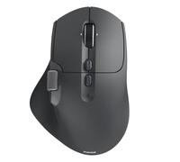 Hama Souris Ergonomique Droitier sans Fil + Bluetooth 'WM-900' (Multi-appareils, Rechageable USB C, Double Molette Latérale et Hyper-Scroll, Bouton IA, LED, 3200 dpi Blue Wave, Cryptage AES-128) Gris