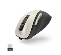 Hama Souris sans Fil Rechargeable USB-C MW-500 Recharge (2.4Ghz, Capteur Blue Wave 1600 dpi, Technologie Smart-Link, Clics Silencieux, Droitier/e) Beige Noir