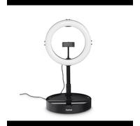 Hama SpotLight FoldUp 102 II : Anneau LED 128 LEDs, 1100lm, 3000K, USB 5V, Diamètre 26.5cm, Support Smartphone, Pas de vis 1/4", Télécommande
