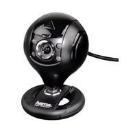 Hama Spy Protect Webcam PC - Qualité Vidéo HD 720p, Microphone Intégré, Eclairage LED, Cache Lentille - Convient pour Les Appels Vidéos - Noir