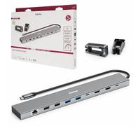 Hama Hub USB-C Connect2Office Basic V2 – 9 ports, 2x HDMI 4K, LAN, PD 100W, Aluminium Gris