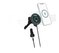 Hama Station de Charge inductive 15 W (certifié Qi2, Chargeur magnétique sans Fil + Support de téléphone Portable pour Voiture, Compatible avec MagSafe MagLine, Charge Rapide sans Fil) Noir