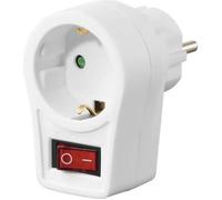 Hama Steckdosenadapter, Schutzkontakt-Steckdose, Schalter, Weiß () - 00223212