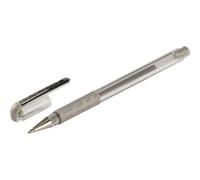 Pentel 0.8mm Tip Hybrid Gel Metallic Ink Pen with Comfortable Finger Grip - Silver