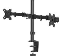 hama Support de moniteur FULLMOTION 00118491 noir pour 2 moniteurs, pince de table