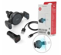 Hama Support de téléphone à Induction pour Voiture (Chargeur sans Fil 10 W pour Grille d'aération de Voiture) Noir