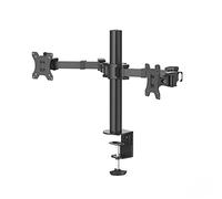 Hama Support écran PC Double Bras '00118493' (Bras Extensibles pour 2 Ecrans Moniteurs PC 33-89 cm /13"-35", Hauteur réglable, Pivotable, Inclinable, Système Easy Fix) Noir