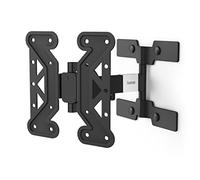 Hama Support Mural TV Extra Plat Inclinable Pivotant 180° Garantie 10ans (TV 19 à 48 pouces, VESA jusqu'à 200 x 200, 2 articulations, Support Extensible, Cache Cables, Chevilles Fisher & Gabarit) Noir