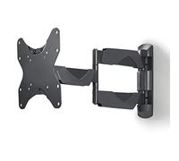 Hama Support Mural TV Inclinable Pivotant Extensible Garantie 10ans (TV 19" à 48" 122cm 35Kg max, VESA jusqu'à 200 x 200, 180°, 3 articulations, Support Extensible, Cache Câble, Chevilles Fisher) Noir