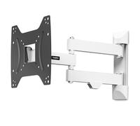 Hama Support Mural TV Inclinable Pivotant Extensible Garantie 10ans (TV 19 à 48 Pouces, VESA jusqu'à 200 x 200, 180°, 3 articulations, Support Extensible, Cache Cables, Chevilles Fisher) Blanc Noir