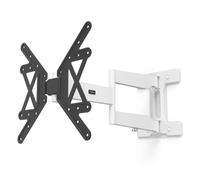 Hama Support Mural TV Orientable Inclinable Extensible Extra Long Garantie 10 ANS (TV 32" à 65", 165cm 50kg max, Inclinaison -12°/+3 °, Rotation 180°, VESA 400x400 max, Chevilles Fischer) Blanx & Noir