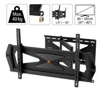 Hama Support mural TV Fullmotion Professional 203 cm (80") Pivotant 180° 600x400 Noir