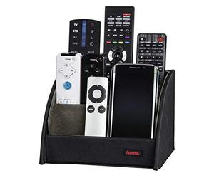 Hama Support Télécommande TV Commander (porte-télécommande TV Chaine Hifi DVD Blue-Ray, 3 grands compartiments, Boite de Rangement organiseur lunettes, smartphones, contrôleurs) Noir