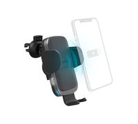 Hama Support Telephone Voiture Induction 10W FC10 Motion (QI-Charge, Chargeur Induction Voiture sans Fil, Ultra Rapide) Argenté/Noir