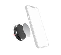 Hama Support Téléphone Voiture Magnet (Support téléphone pour Voiture aimanté, pivotable 360°, Fixation par Ruban adhésif 3M, Inclus 2 plaques métaliques) Noir