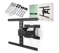 Hama Support TV Mural Orientable Garantie 10 Ans (Support TV Pivotant Inclinable Extensible, 50kg Max, pour écrans 94 à 229 cm (37" à 90") VESA 200x200 à 600x400, Chevilles Fischer fournies) Noir