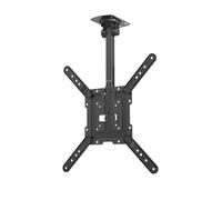 Hama Support TV Plafond Garantie 10 Ans (Inclinable, Pivotant, Réglable en Hauteur, 40kg Max, pour écrans de 81 à 165 cm (32 à 65") VESA 400x400, Chevilles Fischer fournies) Noir