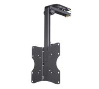 Hama Support TV Plafond Pivotant Réglable en Hauteur Garantie 10 Ans (TV 19" à 46", 117cm 20kg Max, Inclinaison -90°,Pivotable 100°, VESA 200x200 Max, Easy Fix, Chevilles Fischer) Noir