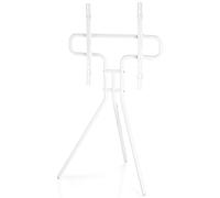 Hama Support TV sur Pied Design Chevalet Garantie 10ans (Trépied TV, téléviseur 75" 94 à 191 cm 40Kg, Hauteur Réglable, Socle TV Chevalet Compact, Support de Sol Compatible VESA) Blanc