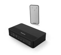 Hama Switch HDMI 4K (Commutateur Multiprises 3 Entrées vers 1 Sortie, Multiviewer Aluminium avec Télécommande, Splitter Xbox PS4 TV Stick Box Chromecast Lecteur DVD vers Projecteur TV Écran) Noir