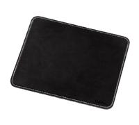 Hama Tapis de souris aspect cuir (22 x 18 cm, Tapis de souris Office aspect cuir, glisse optimale, dessous antidérapant) Noir