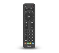 Hama Télécommande Universelle Infrarouge TV, Grandes Touches, Controlez 2 appareils, Fonction Apprentissage, Préprogrammée, Compatible LG/Samsung/Sony/Hitachi/TCL/Philips/Panasonic Smart TV, Noir
