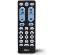 Hama Télécommande Universelle TV pour 2 appareils, Grandes Touches (Infrarouge, Apprentissage, Touches Lumineuses, préprogrammée, idéale par Exemple pour TV, magnétoscope, récepteur, portée de 10 m)