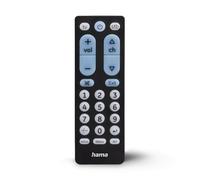 Hama Télécommande Universelle TV pour 2 appareils, Grandes Touches (Infrarouge, Apprentissage, Touches Lumineuses, préprogrammée, idéale par Exemple pour TV, magnétoscope, récepteur, portée de 10 m)