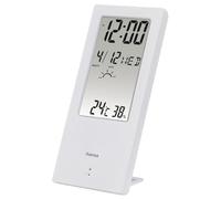 Hama Thermo-hygromètre TH-140 – écran transparent, indicateur météo, réveil, blanc