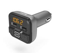 Hama Transmetteur FM Bluetooth de Voiture (Adaptateur Allume Cigare Bluetooth, Kit MP3 sans Fil avec 2 Ports USB, Fentes MicroSD, Chargeur de Voiture USB-A)