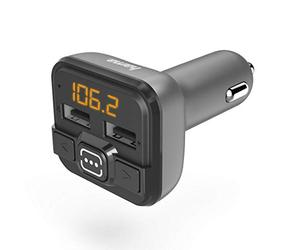 Hama Transmetteur FM Bluetooth de Voiture (Adaptateur Allume Cigare Bluetooth, Kit MP3 sans Fil avec 2 Ports USB, Fentes MicroSD, Chargeur de Voiture USB-A)