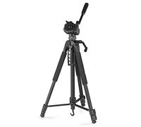 Hama Trépied Appareil Photo Smartphone Caméra « Action 165 3D » (Attache Rapide, Support Portable, Extensible 61 à 165 cm de Hauteur, tête 3D, Niveau à Bulle Intégré) Noir