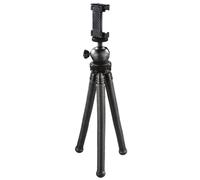 Hama FlexPro Trépied 1/4 pouce Hauteur de travail=16 - 27 cm noir pour smartphones et GoPro, tête sphérique