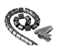 Hama Tube pour câbles (faisceau de câbles, forme en spirale, longueur 1,5 mètres, diamètre 30 mm) Argent