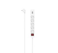 hama USB 3,4A bloc multiprise 5 prises avec interrupteur 1,4 m blanc avec prise USB femelle