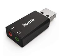 Hama USB Audio Adaptateur Carte Son Stéréo Externe Dac 3,5mm pour PC Portable PC