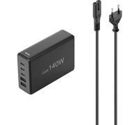 Hama USB-Ladestation 5 Ports, GaN, Schnellladegerät, 3xUSB-C, 2xUSB-A, PD, 140 W Station de charge USB 140 W noir