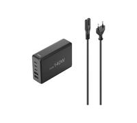 Hama USB-Ladestation 5 Ports, GaN, Schnellladegerät, 3xUSB-C, 2xUSB-A, PD, 140 W Station de charge USB 140 W noir