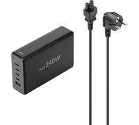 Hama USB-Ladestation 5 Ports, GaN, Schnellladegerät, 4xUSB-C, 1xUSB-A, PD, 240 W Station de charge USB 240 W noir